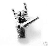 sterling silver SIGN LANGUAGE I LOVE YOU  charm M1035  