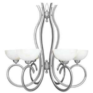  Sirena Series 6 Light Cloudy White Glass Chandelier