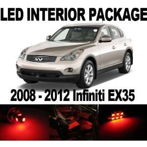 Infiniti EX35 2008 2012 RED 9 x SMD LED Interior Bulb Package Combo 