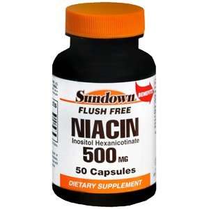  SUN DOWN NIACIN 500MG FLUSH FREE 891 50Tablets Health 