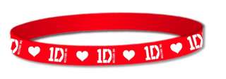 1D One Direction   Official Licensed Red Bracelet Wristband 100% 