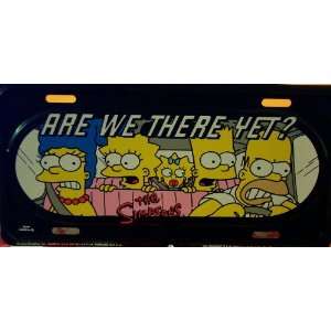 Simpsons Family License Plate Tag   Metal Are We There Yet