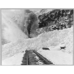  Photo Avalanche of snow across railroad tracks 1900