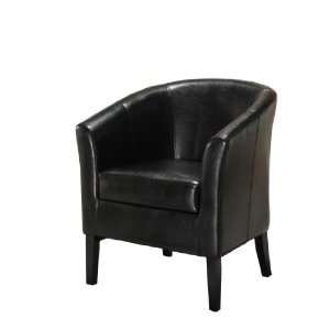  Linon Simon Black Leather Club Chair