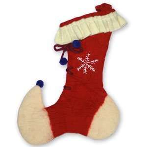   Divas NFW 1003 Lace Up Designed Felted Wool Holiday Stocking Beauty