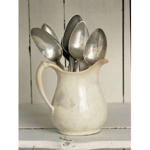  Old Silver Spoon in Light Coloured Ceramic Jug Premium 