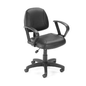  Boss Leather Plus Posture Task Chair with Loop Arms
