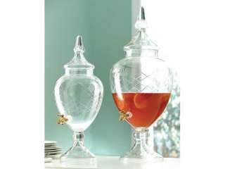 New Glass Apothecary Style Footed Beverage Jar Decanter  