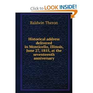   June 27, 1855, at the seventeenth anniversary Baldwin Theron Books