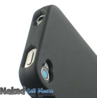 NEW RUBBERIZED BLACK HARD CASE COVER FOR iPHONE 4 PHONE  