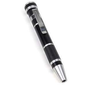  8 in 1 Pen Style Precision Screwdriver w/8 Tips (Black 