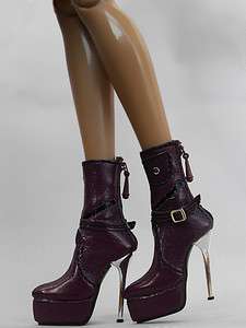 Sherry Fashion Dark Purple Shoes/Boots for Tyler/Sybarites Doll (19 TB 