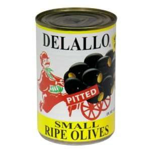 Delallo, Olive Blck Ptd Sml, 6 OZ (Pack of 24)  Grocery 