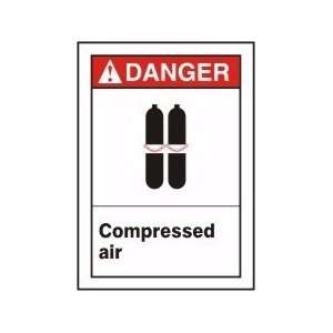  DANGER COMPRESSED AIR (W/GRAPHIC) Sign   14 x 10 Dura 