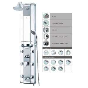   Shower Panel with Rainfall Shower Head, 6 Mist Nozzles, and Spout