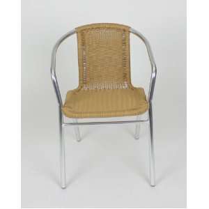  All weather Rattan Patio Chair with Aluminum Frame Nature 