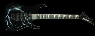   Dinky Electric Guitar Ebony FB Sharkfin Inlays Lightning Sky  