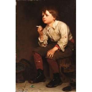   paintings   John George Brown   24 x 36 inches   Shoeshine Boy Smoking