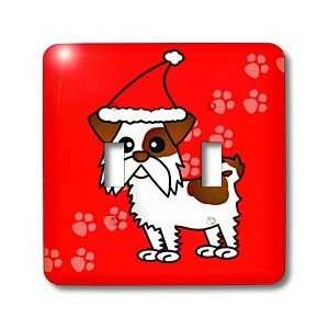 Janna Salak Designs Christmas   Cute Brown and White Shih Tzu with 