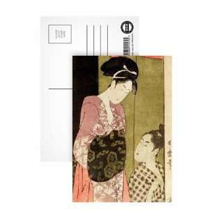  A Man Painting a Woman (woodblock print) by Kitagawa Utamaro 