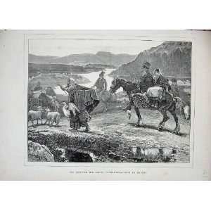   1871 Scotland Highlands Connemara Market Horses Hills