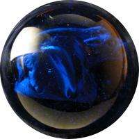 BB Marbles (SAB31) Warthog Sulphide Blue Glass 1 7/16 Polished 