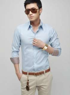 Mens New Stylish Slim Fit Casual Dress Shirt Handsome 4 Colors H003 
