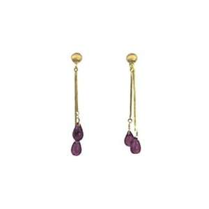  Gold Vermeil and Amethyst Teardrop Dangle Earrings 