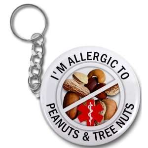 ALLERGIC TO PEANUTS & TREE NUTS Medical Alert 2.25 inch Button Style 