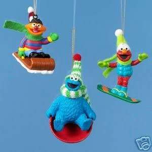  Sesame Street 3 Ornaments   Elmo, Cookie Monster, Ernie 