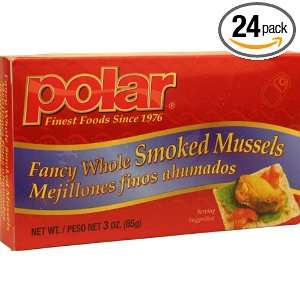 MW Polar Fancy Whole Smoked Mussels, 3 Ounce Packages (Pack of 24 
