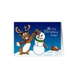  Vivian   Christmas Deer Greeting Card Card Health 