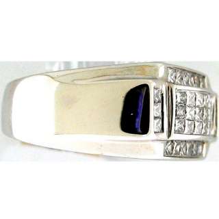 00ctw Princess Cut Diamond Mens 14K White Gold Ring  