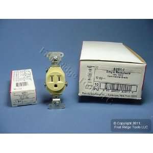 10 Pass & Seymour Ivory Specification Grade Receptacles Single Outlet 