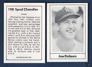 1978 Grand Slam #78 JOE DOBSON, Boston Red Sox  