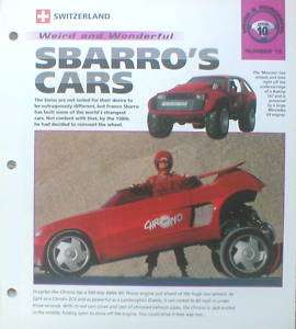 SBARRO CONCEPT CARs Brochure Franco Sbarro,Chrono,  