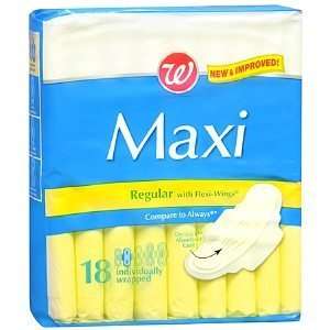   Maxi Pads with Flexi Wings Regular, 18 ea 