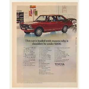 1971 Toyota Corolla 2 Door 39 Reasons Under $1800 Print Ad (51230 