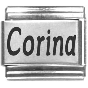  Corina Laser Name Italian Charm Link Jewelry