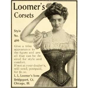  1899 Ad L. L. Loomers Corsets Victorian Fashion 