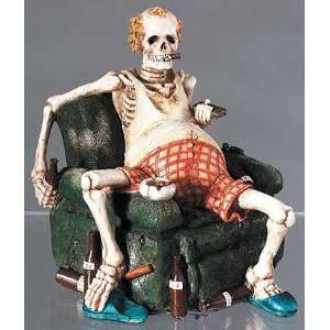 Couch Potato Skeleton Figure Sculpture Collectible NEW  
