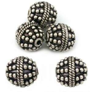  Sterling Silver Round Bali Beads Beading 9mm Approx 5 