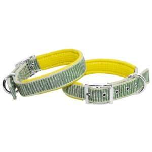  S. Steel Buckle Green Stitched Nylon Vinyl Leather Dog 