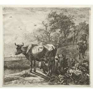   Made Oil Reproduction   Paulus Potter   32 x 28 inches   The Cowherd