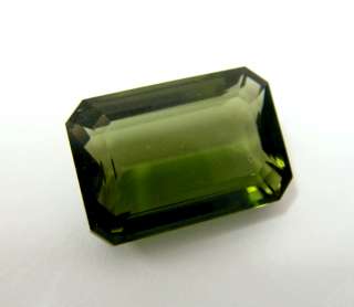 46ct SEDUCTIVE AAA Natural Czech Moldavite Emerald Cut Hot 
