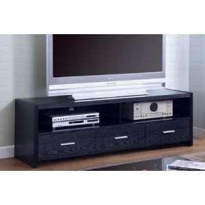 Coaster Black 61 Inch Contemporary Media Console with Shelves and 