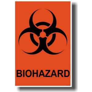 Biohazard Symbol   Orange Background Poster