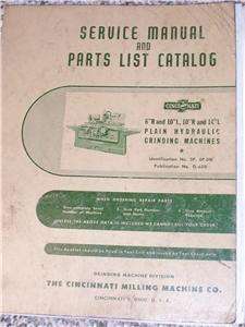 Cincinnati Grinder LL Machine Service/Parts Manual  