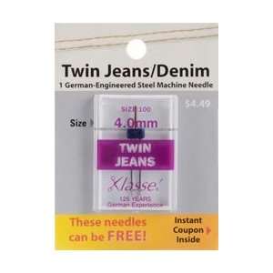 com Klasse Twin Jeans/Denim Machine Needles 4.0mm/100 1/Pkg; 5 Items 
