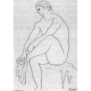   Pablo Picasso   32 x 46 inches   Bañista sentada secándose los pies